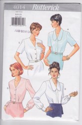4014 Butterick  EZ LOOSE FIT TUCK SS-LS BUTTON BLOUSE PATTERN 6-10 or 18-22 choice uncut